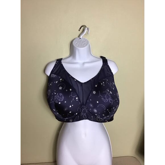 Adore Me Women Curvy Full Coverage Sport Bra Sz 46DD Blue Celestial Inspired - Picture 4 of 8